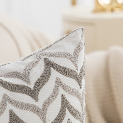 Nordic embroidery cotton canvas chain embroidery ins pillow cushion cover model room car sofa chair cushion wholesale