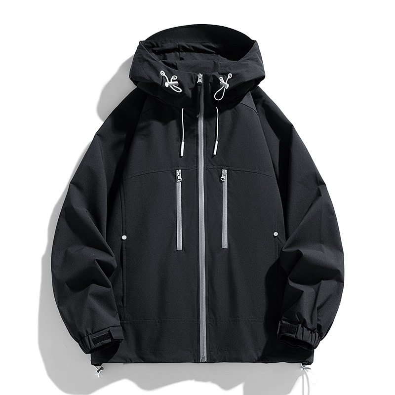 Trajes de asalto transfronterizos de primavera y otoño al aire libre con capuz impermeable suelta chaqueta de pareja chaqueta para hombre