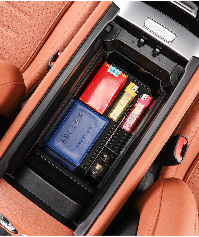 Suitable for Mercedes-Benz Armrest Box Storage Box Glc/C-Class/E-Class Center Console Storage Box In-Car Storage Essentials