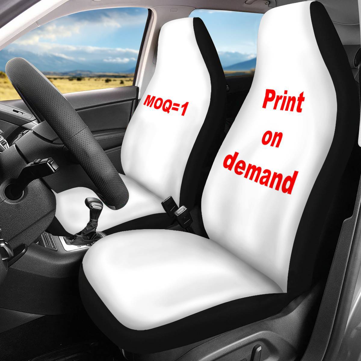 Foreign Trade Car Cushion Cover Creative Pattern Printing Two-piece Cushion Decoration General Car Supplies One-piece Drop-shipping