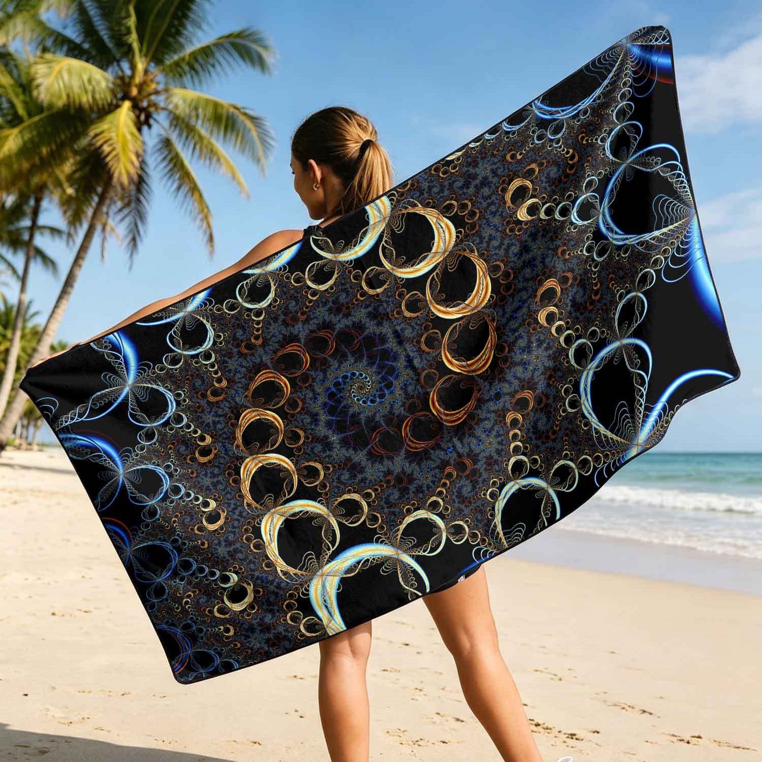 Geometric Bath Towel Car Seat Cover 2-in-1 Microfiber Outdoor Beach Car Dual-Use Universal Seat Cushion