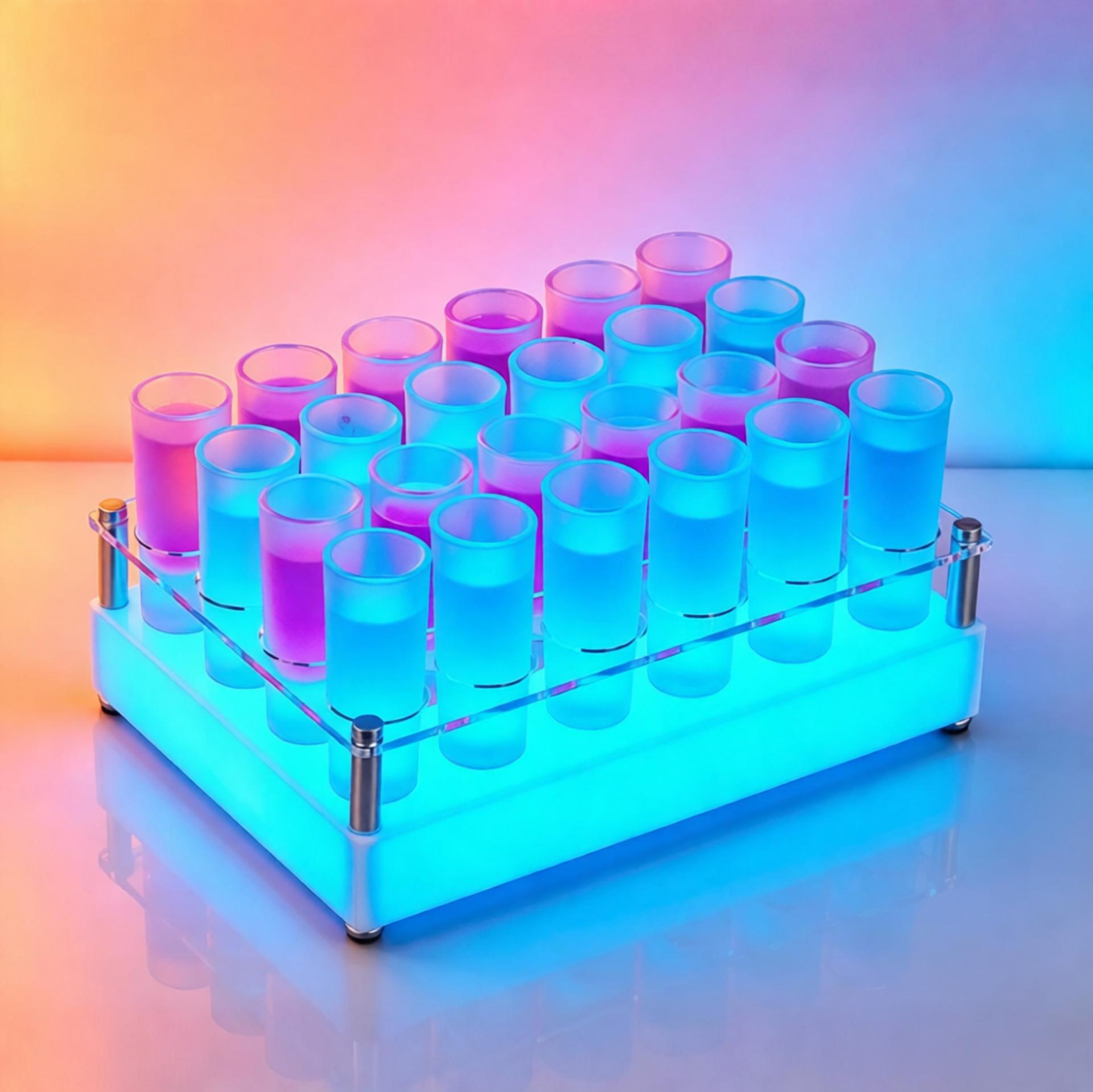 Estante para botellas de vino con iluminación LED, soporte para vasos de chupito, utensilios para beber en KTV, soporte para vasos de chupito, estante creativo y colorido para cócteles image 4