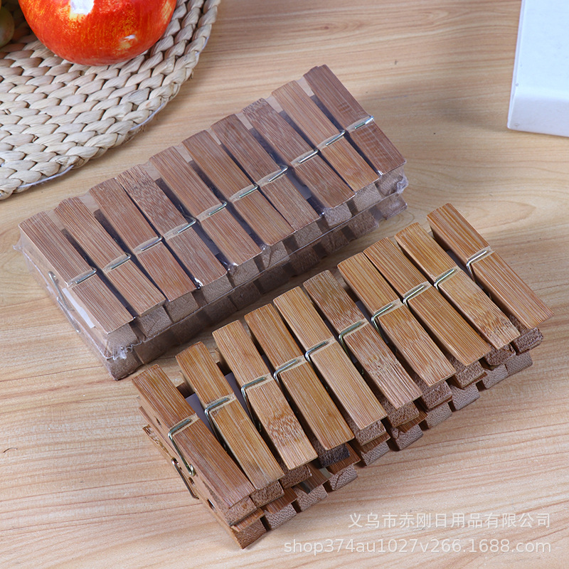 Mildew-Proof Moth-proof 20 high-quality carbonized bamboo clothes clip windproof clip clothing socks drying bamboo clip