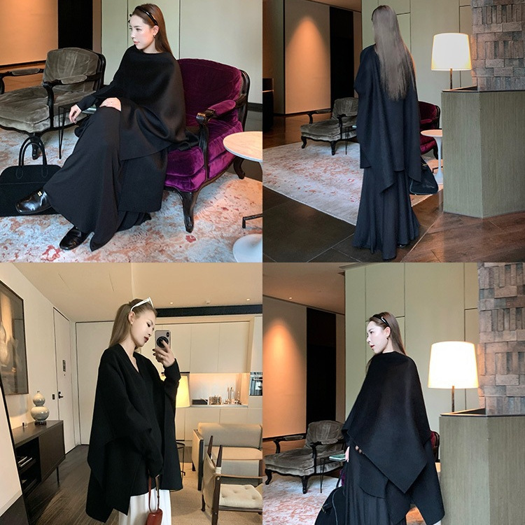 Xzichic澳洲羊毛斗篷披肩式毛呢外套女优雅贵感呢子大衣秋冬新款|undefined