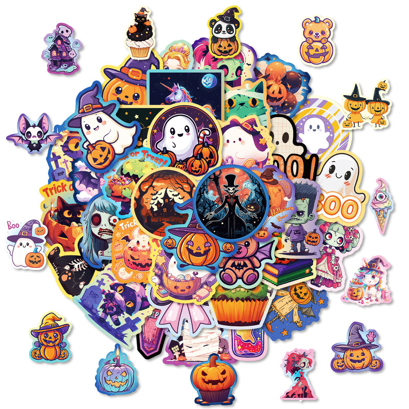 クロスボーダーホットセール 50 ハロウィンかわいい落書きステッカーハロウィンホリデー雰囲気 DIY 装飾ステッカー|undefined