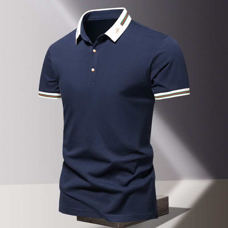 2026 New Men's Spring and Summer Thin Fashion Polo Shirt, Light Luxury Trendy Turn-Down Collar Ice-Feel Shirt T-Shirt Base Layer 2026 New Men's Spring and Summer Thin Fashion Polo Shirt, Light Luxury Trendy Turn-Down Collar Ice-Feel Shirt T-Shirt Base Layer