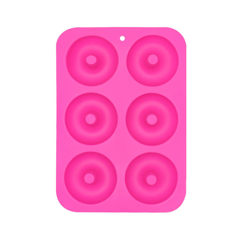 Molde de silicona 6 piezas de rosquilla redonda Molde de horno de bricolaje Molde de pastel de silicona resistente a altas temperaturas de grado alimenticio