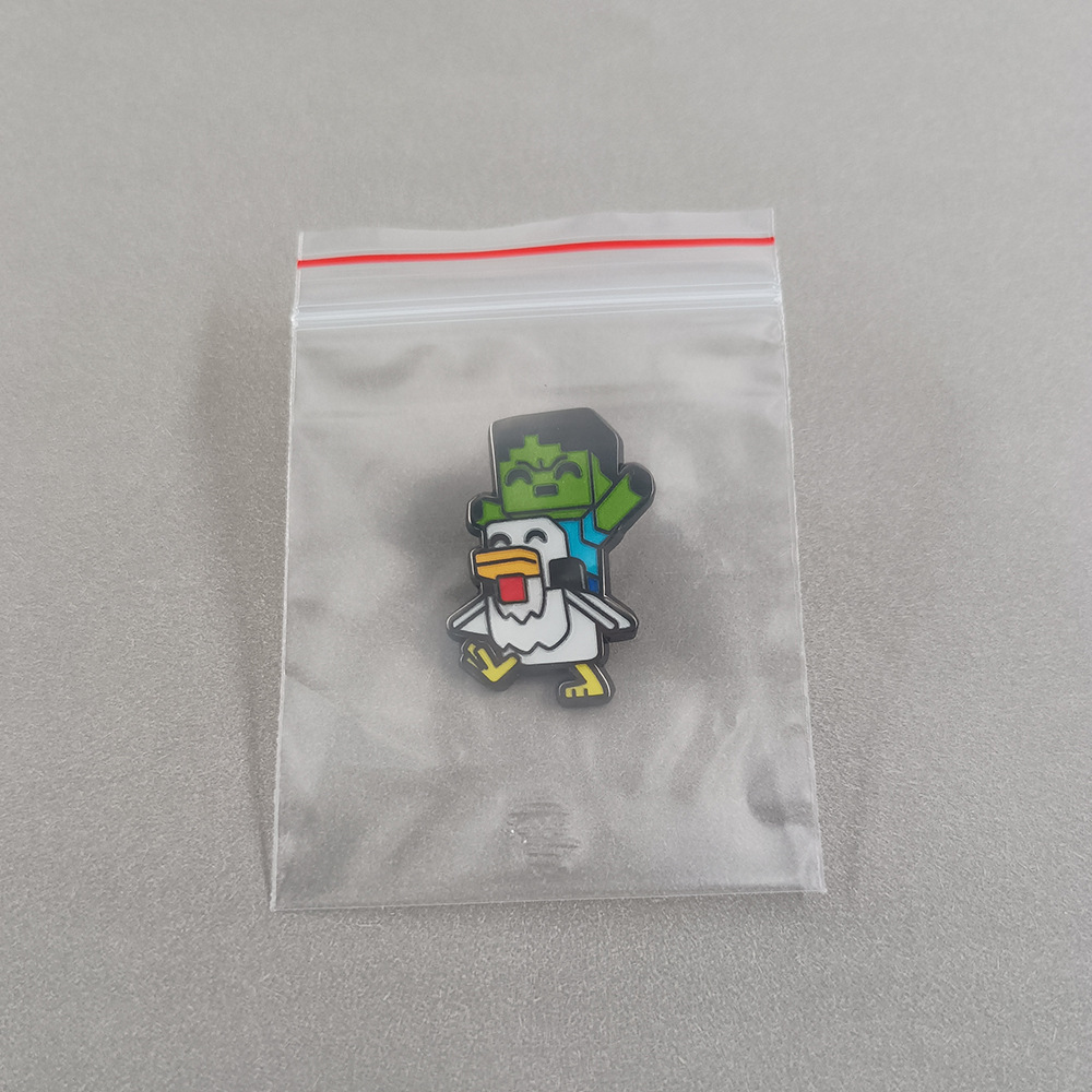 Minecraft Enamel Pin Cute Zombie Chicken Knight Badge Game Character Brooch Fun Player Gift