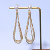 Small design advanced copper earrings from pearl with tassels, high-quality style, wholesale