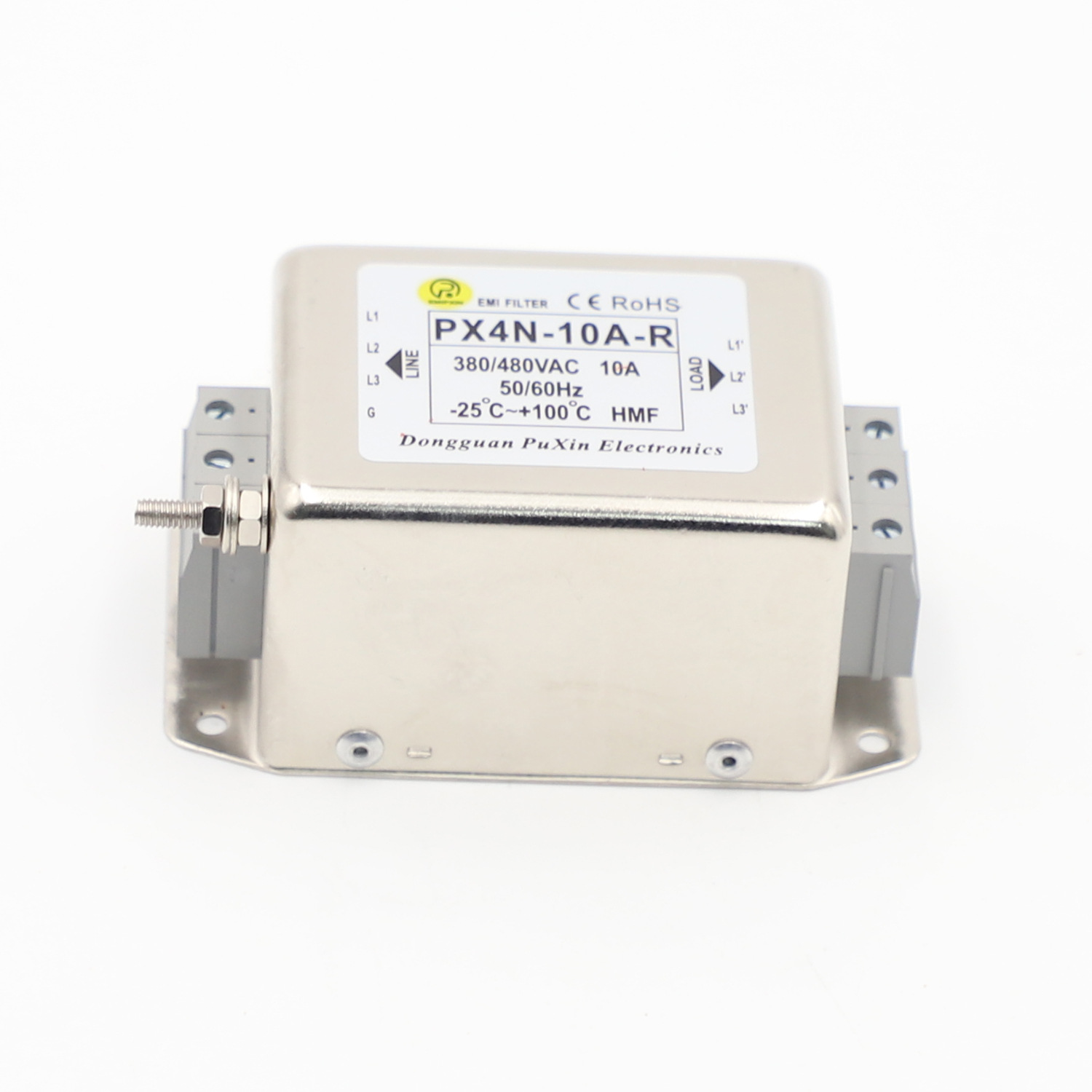 普鑫原厂三相三线滤波器端子台接线PX4N-10A-R导轨式固定批量优惠