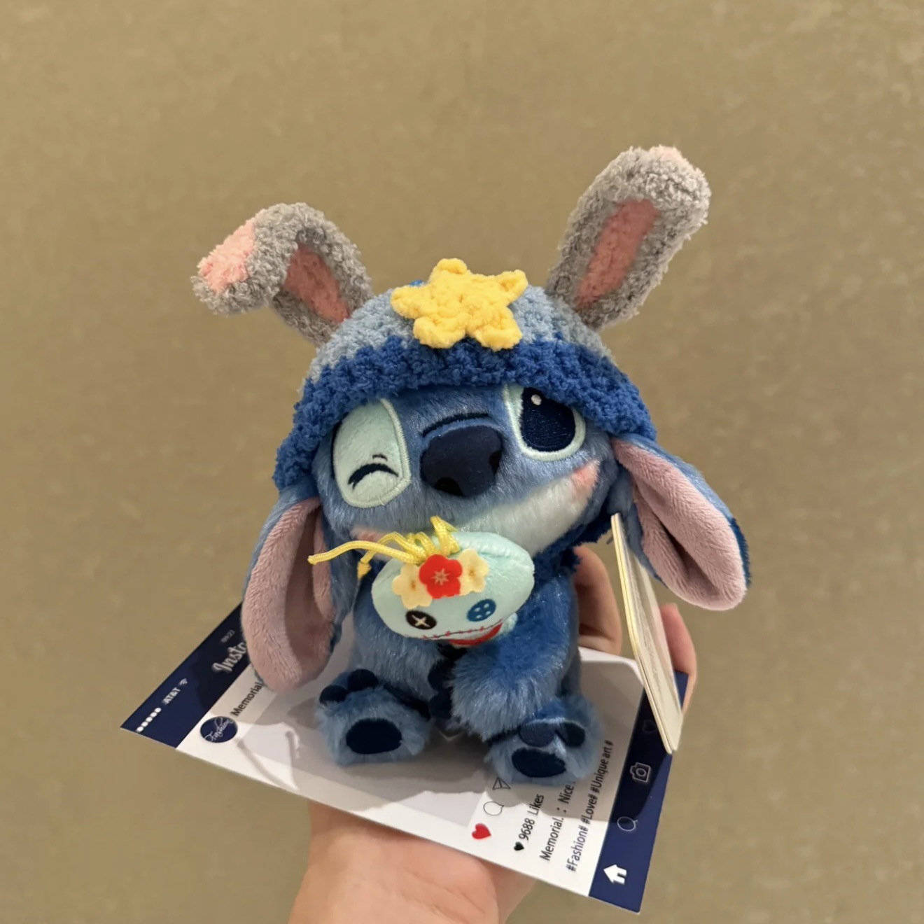 Genuino lindo Stitch Star Baby dibujos animados muñeco de peluche Stitch colgante llavero muñeca colgante regalo