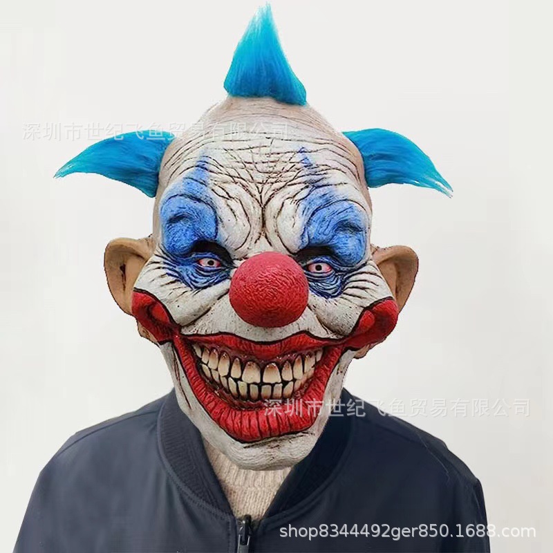 Horror campana payaso sombrero de látex Halloween sonrisa máscara de payaso mascarada festival accesorios de rendimiento