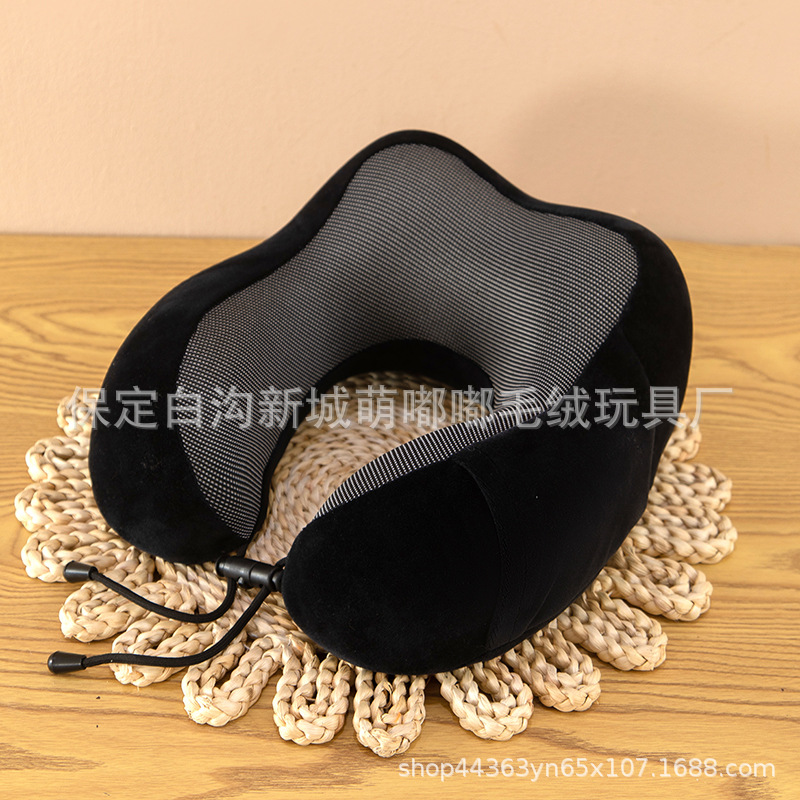 Almohada en forma de U de negocios, almohada para el almuerzo de oficina, viaje de negocios, almohada para el cuello de rebote lento, almohada en forma de U de espuma con memoria de joroba