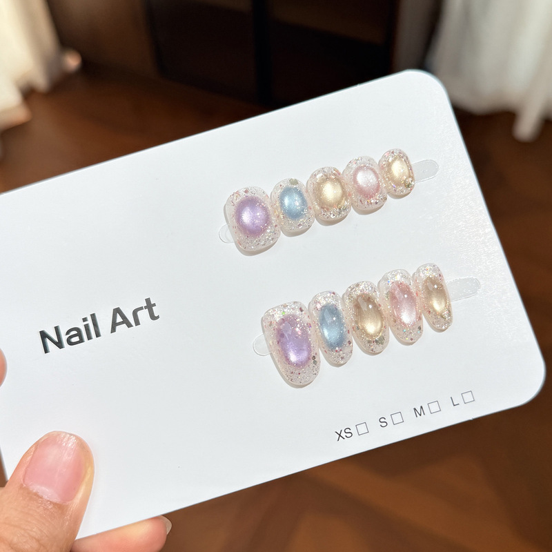 [Moonlight Gem] Colorful Dopamine Glass Beads Cat-Eye Dynamic Cute Sparkling Small Sequins Pure Handmade Nail Art