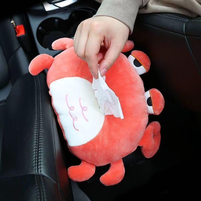 Cute little animal car-mounted tissue box, creative car interior decoration, armrest box tissue box decoration for women