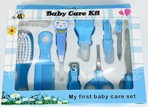 Kit de cuidado para recién nacidos de 10 piezas con aspirador nasal y cortaúñas, para higiene del bebé, mayorista