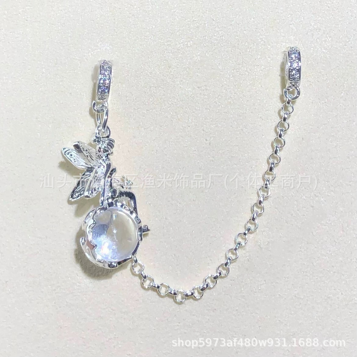 14K Gold-Plated Crystal DIY Accessories Fairy Goddess Pendant Spacer Beads Chain Bracelet Necklace with Chinese Style Jewelry Beads