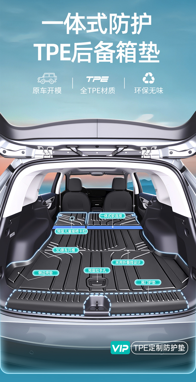 Suitable for 26 models of Buick Envision PLUS trunk mat, car interior accessories, TPE trunk mat modification parts