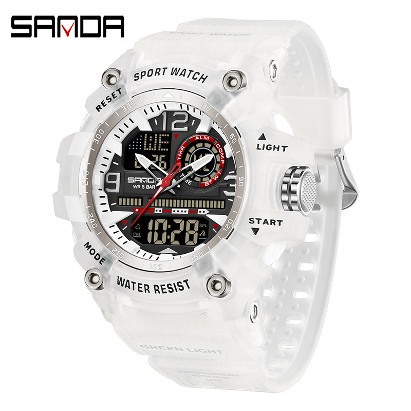 Reloj electrónico Sanda Reloj deportivo multifuncional de moda juvenil SANDA Reloj despertador impermeable Reloj para estudiantes 3367
