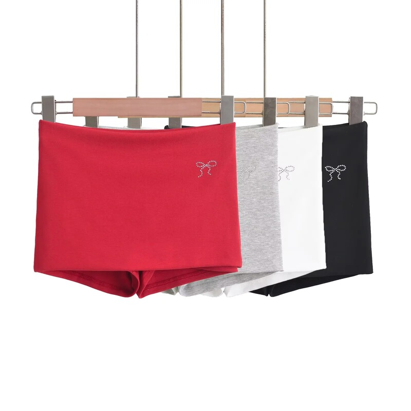 American Style Hot Diamond Pile Waist Shorts Women's Summer Fashionable Leg Long Anti-glare Hot Girls Low Waist Hot Pants Leggings