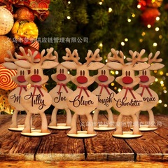 国境を越えた新しいクリスマスFreestanding Reindeer木質パーソナライズ彫刻トナカイ工芸品