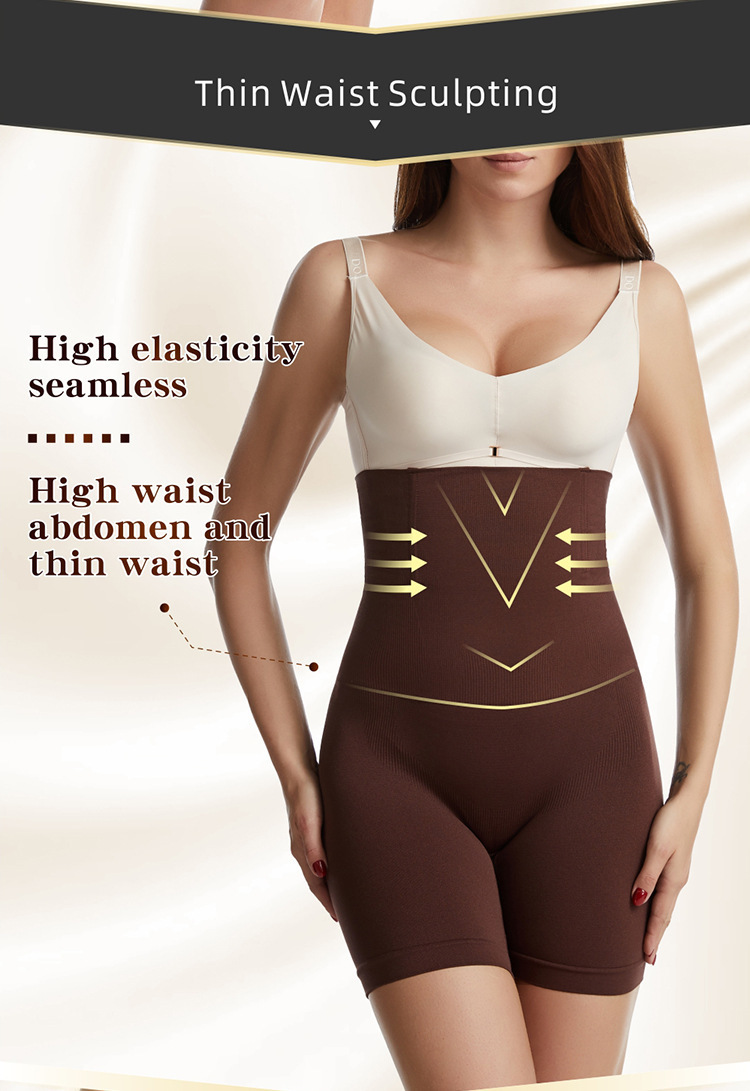 Intimo modellante a vita alta per donna - Controllo della pancia post-parto, Addominoplastica senza cuciture, Intimo modellante per glutei in nero, beige, grigio, marrone_voghion.com