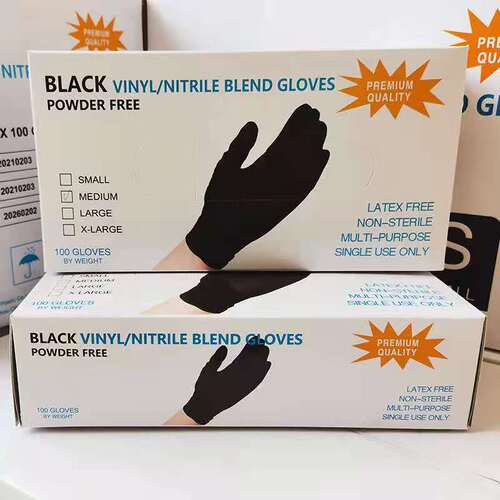 Wanli vinyl nitrile composite nitrile gloves for protection, CE FDA export, 10 packs