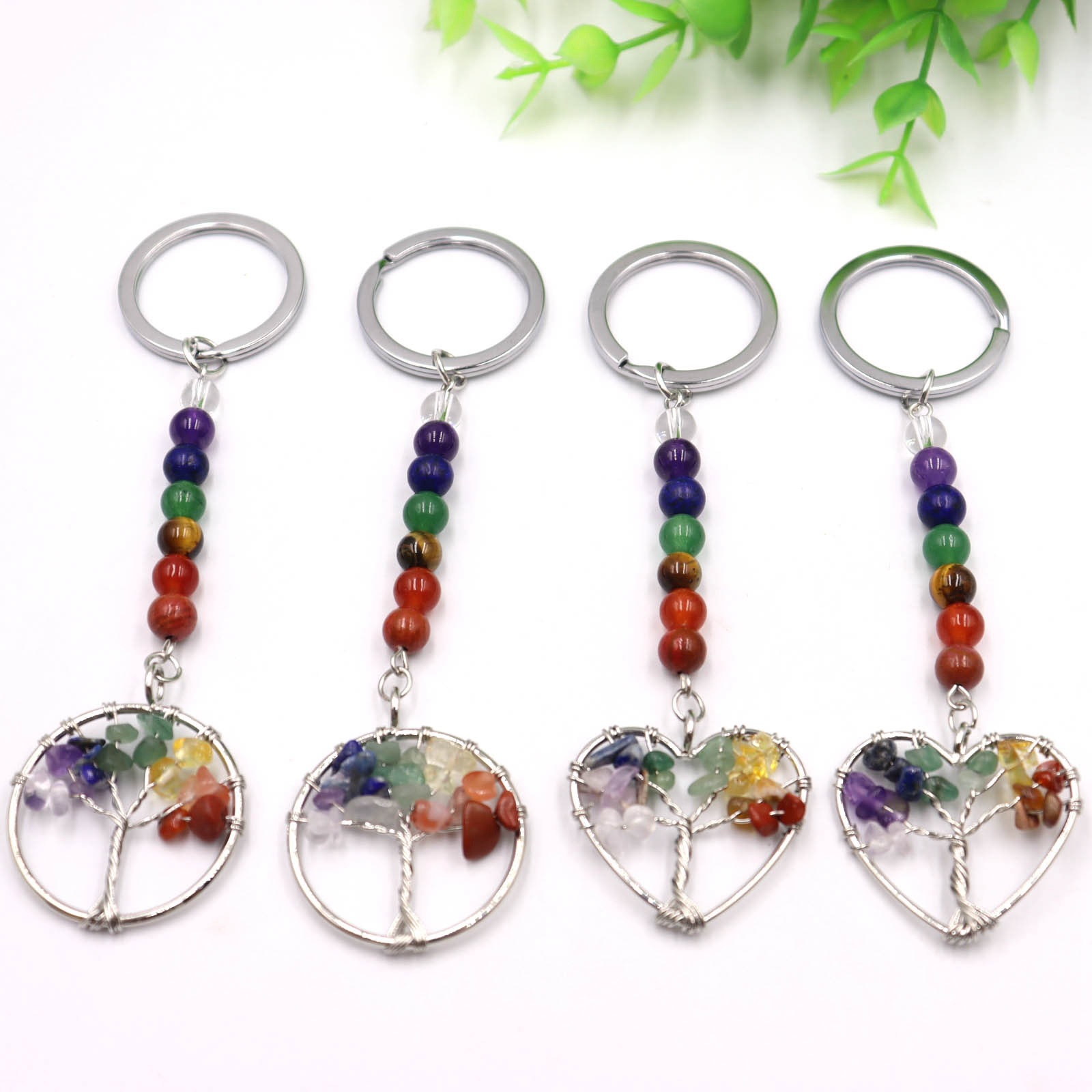 Daily Occasion Simple Style Life Tree Natural Stone Unisex Bag Pendant Keychain