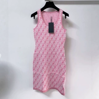 夏季新款针织吊带裙女修身显瘦无袖包臀连衣裙时尚百搭打底背心裙