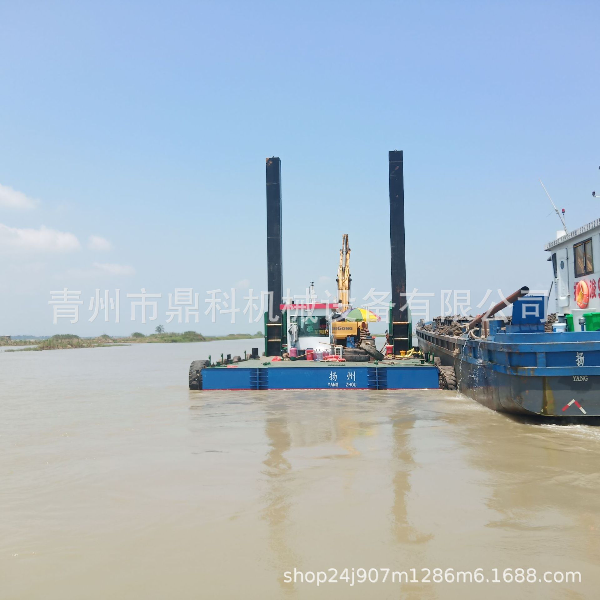 水上挖机平台 挖掘清淤平台挖泥船 河道疏浚平台清淤船挖泥设备