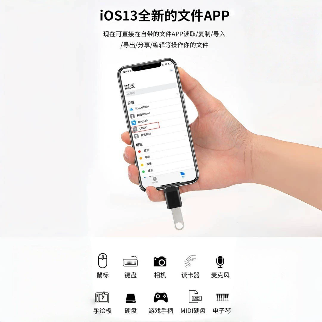 Адаптер OTG для Apple/Type-C, картридер Lightning на USB 3.0