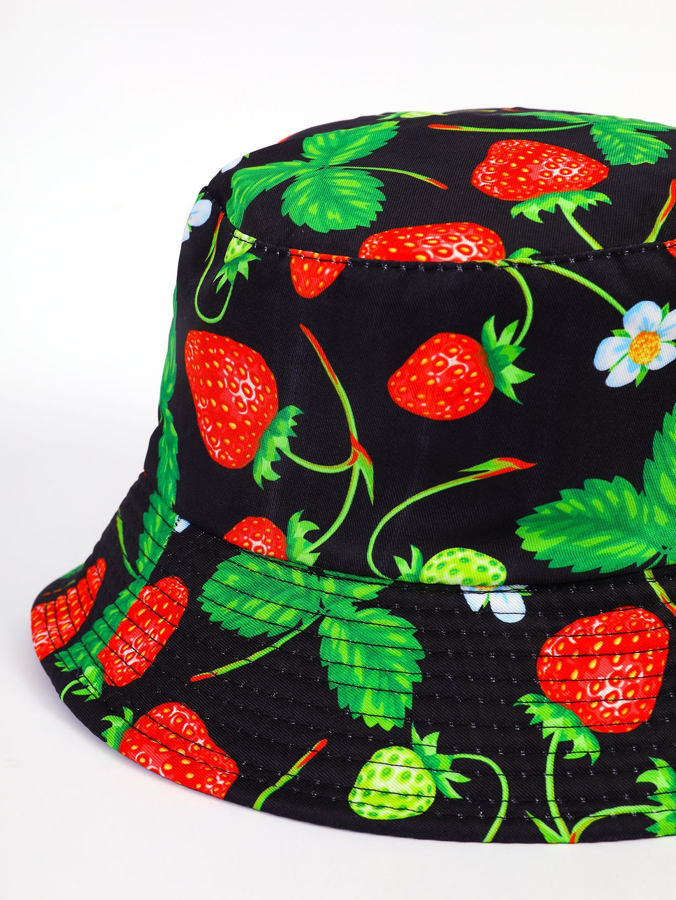 Fresa patrón pescador sombrero femenino primavera y verano nuevo sombrero de sol de doble cara sombrero de la cuenca de la moda europea y americana sombrero para el sol