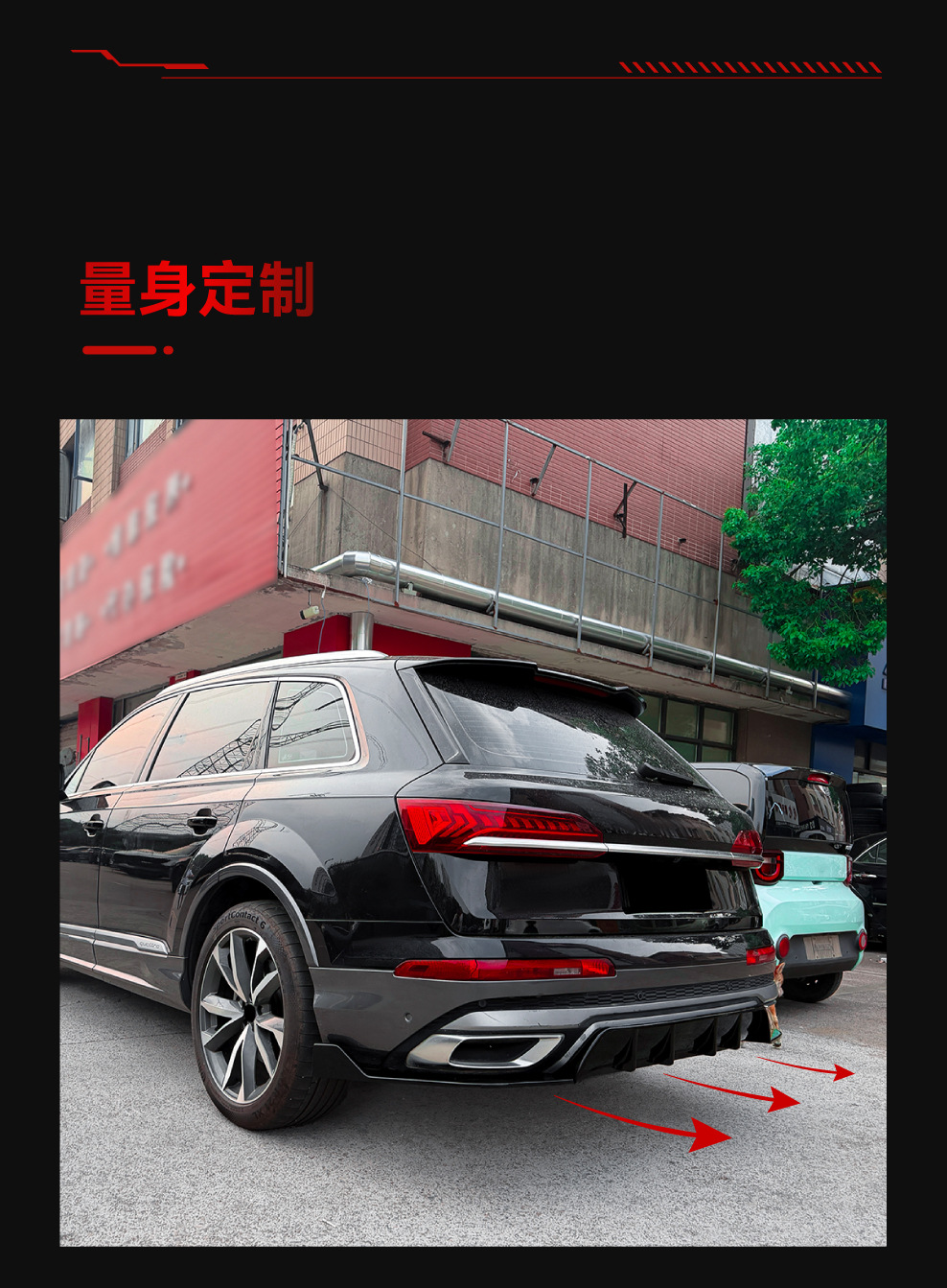 Suitable for 2020-2023 Audi Q7 Sline 4m Dedicated Rear Lip Spoiler Surround Cross-Border Modification Parts