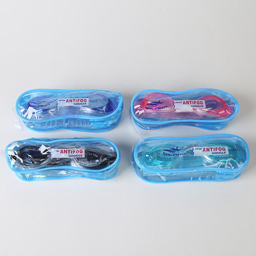Professional training waterproof and anti-fog goggles for adult men and women, fashionable high-definition flat bagged silicone swimming goggles