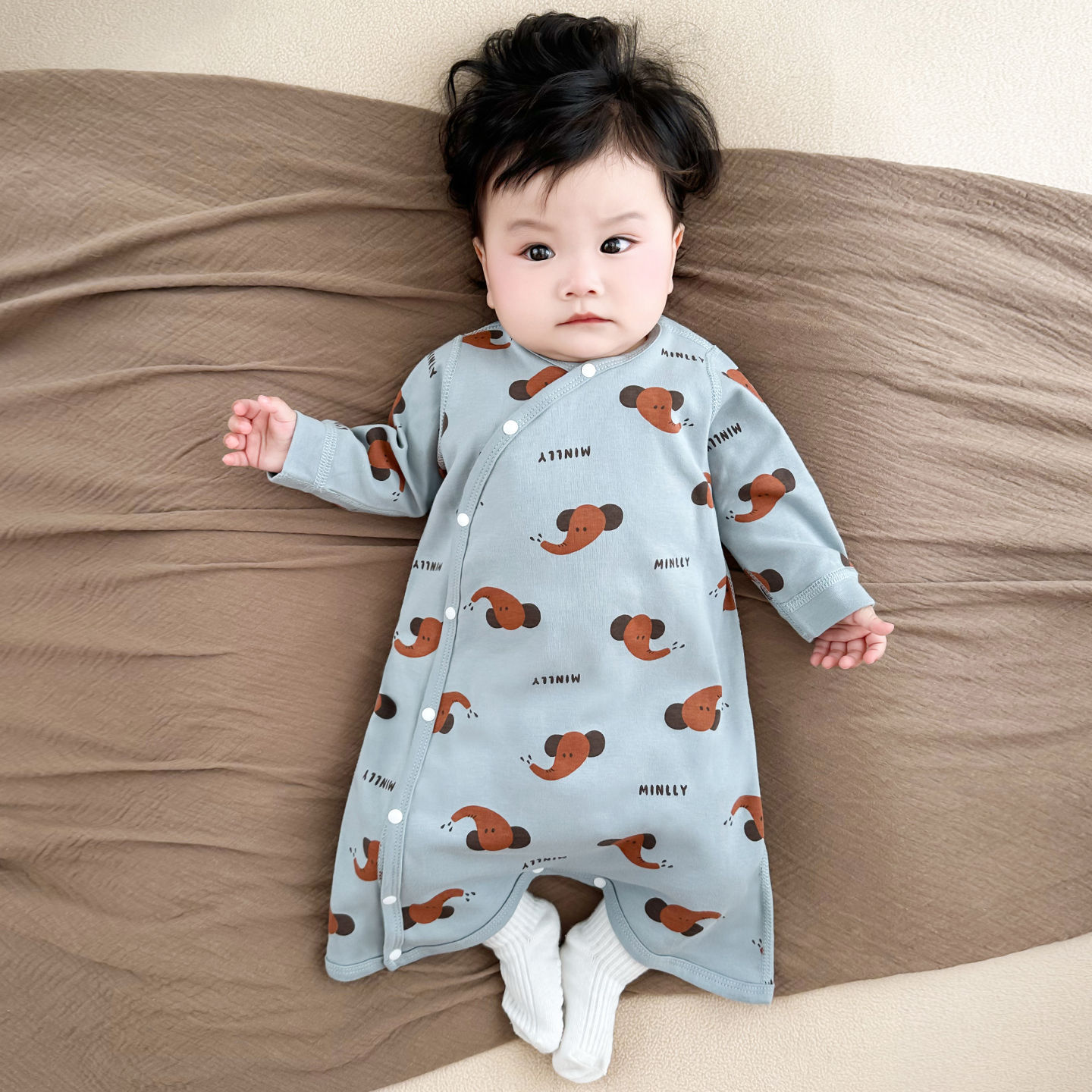 Baby Sleeping Bag, Spring & Fall Pure Cotton Nightgown, Baby Pajamas, Kidsren's Nightgown, New Four-Season Universal Double-Layer Belly Protection Style