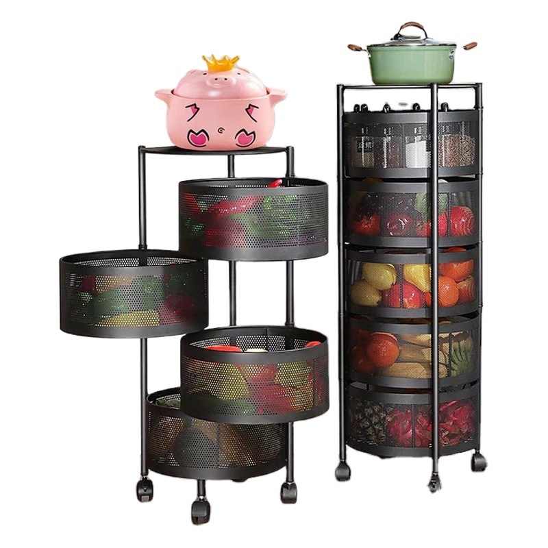 Estante de almacenamiento de esquina de cocina gratuito, estante de verduras, estante de almacenamiento giratorio de piso para sala de estar móvil, carrito