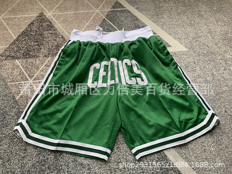 Comercio exterior pantalones de fútbol al por mayor Warriors Lakers 76 caliente Raptor mágico bolsillo bordado pantalones cortos pantalones de baloncesto NFL