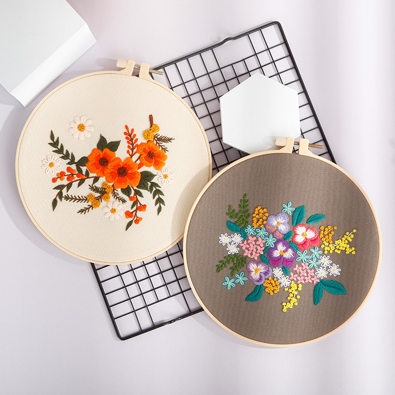 Original diy bordado hecho a mano material paquete flores y plantas otoño amor otoño color magnífico brocado europeo transfronterizo inglés