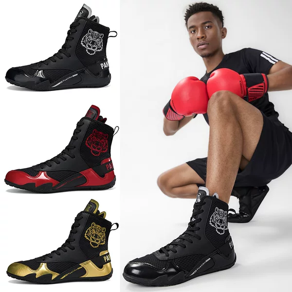 Men's High-Top Boxing Shoes, Gym Fighting Training Shoes, Wrestling Boots, Sanda Shoes, Deadlift and Squat Shoes, Fighting Shoes, Wrestling Boots