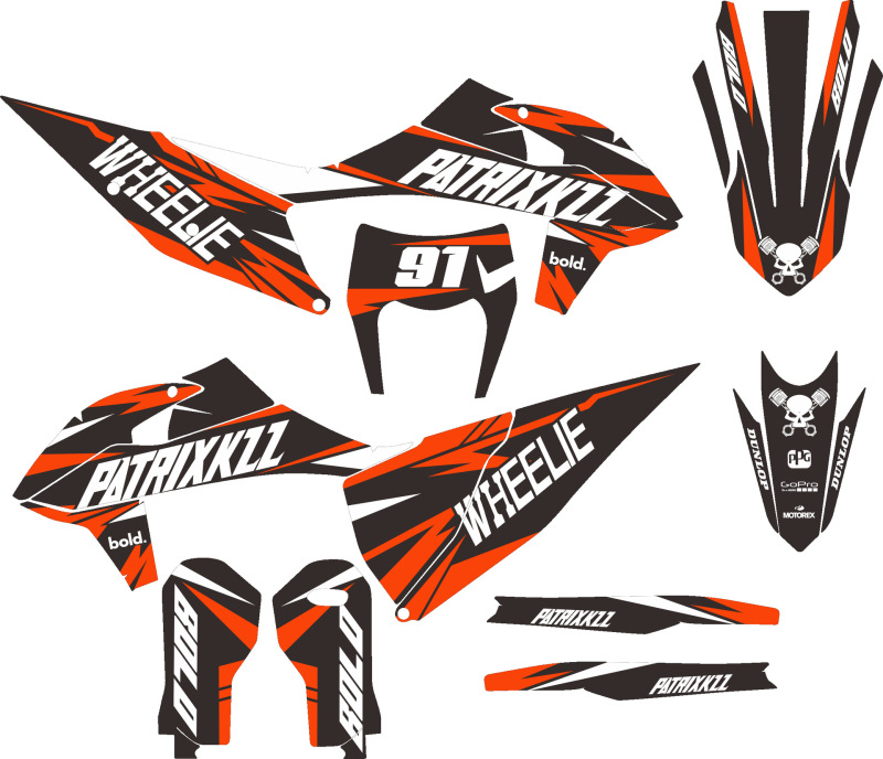 KTM250EXCF ステッカーデカールプリントステッカーフィルム Gaosai モトクロスステッカーレーザーに適しています|undefined