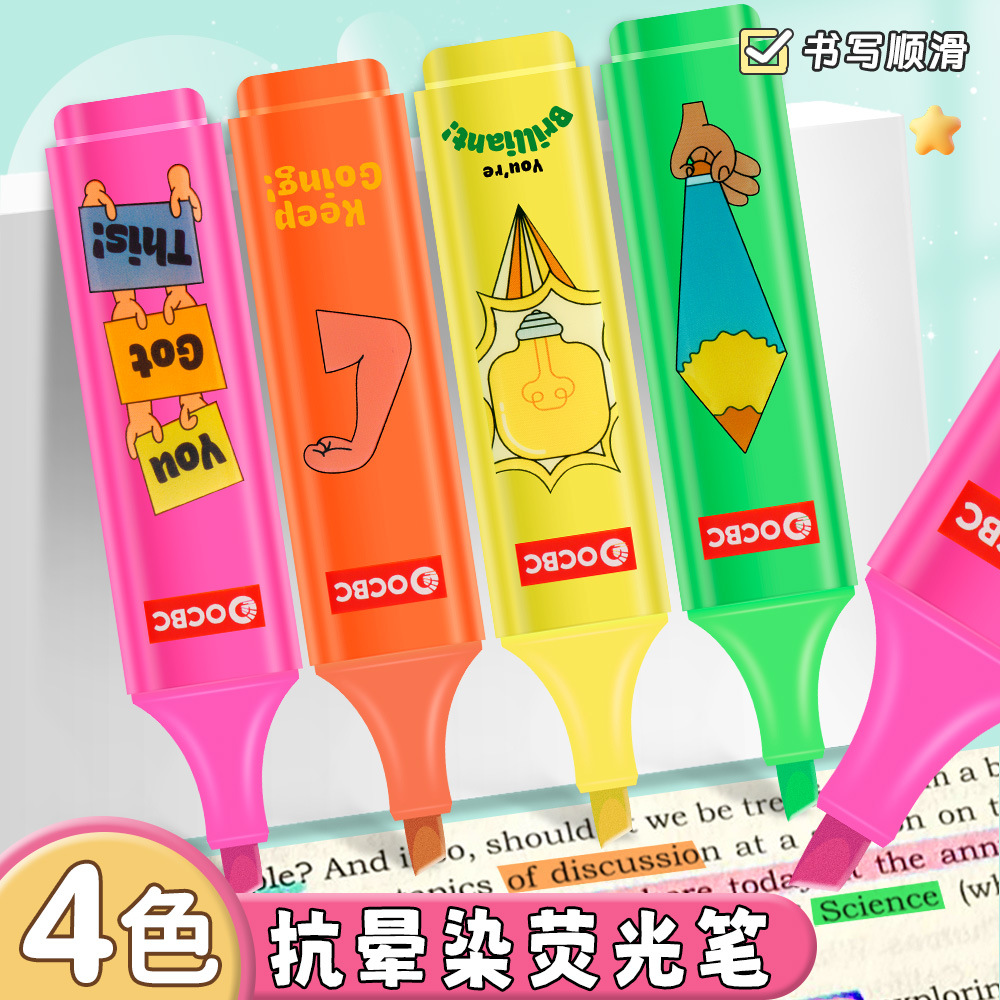 Estudiantes de alta capacidad marcador de puntaje marcador de color fluorescente marcador pluma dibujos animados papelería conjunto mayorista
