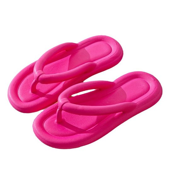 Flip-flops Women's Summer Beach Home Fashionable Solid Color Non-slip Eva Soft Bottom Lovers Thick Bottom Sandals