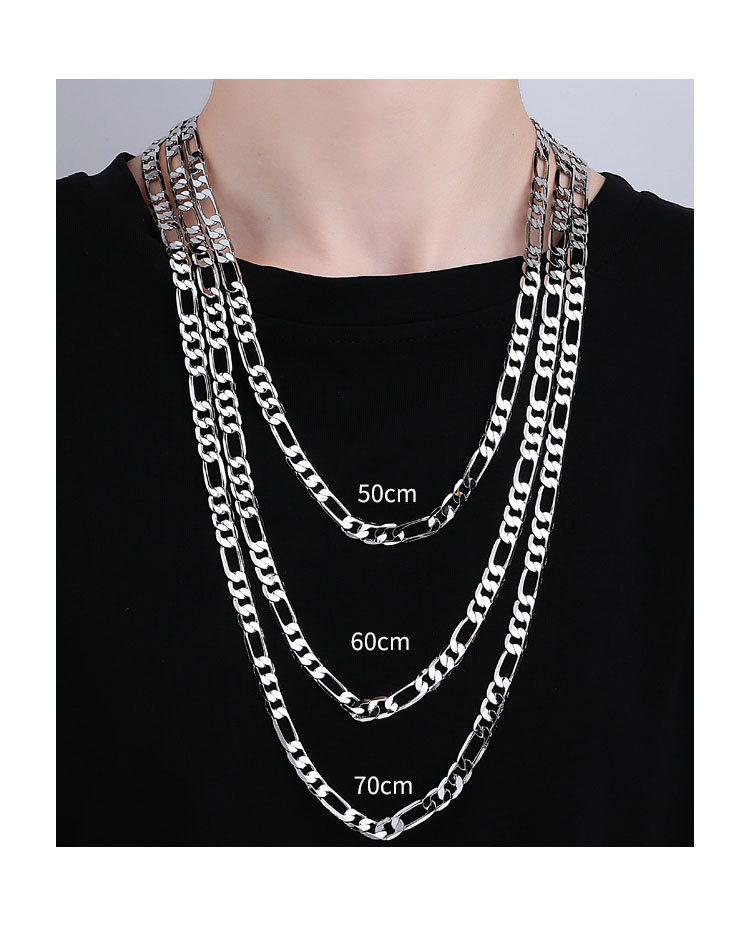 1 Piece Quantity Wholesale Jewelry Hip-Hop Punk Geometric Copper Plating Necklace Cuban Link Chain Curb Chain Twisted Rope Chain Figaro Chain
