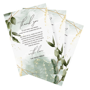 Cross-border Wholesale Wedding Gift Card Thank You Letter Postcard Dinner Event Dining Table Card Event Decorative Card Write