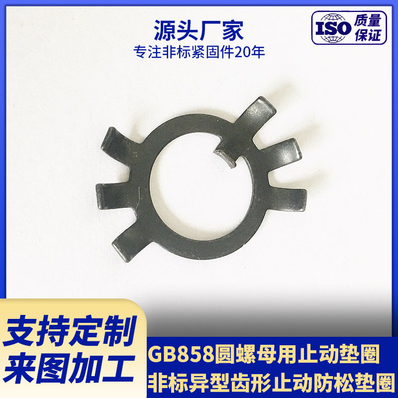 厂家供应齿形锁紧垫圈 GB858圆螺母用止动垫圈