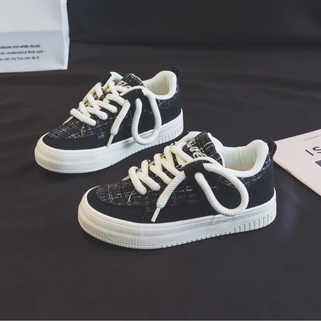 Спот 2024 весна и лето новая студенческая повседневная дикая низкая банда толстая подошва увеличила обувь для женщин H1319