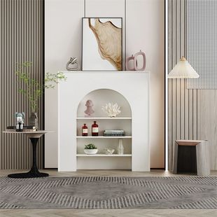 Ins White Simple Entrance Cabinet Display Cabinet Living Room Shelf Display Cabinet Fireplace Decorative Cabinet French B&B