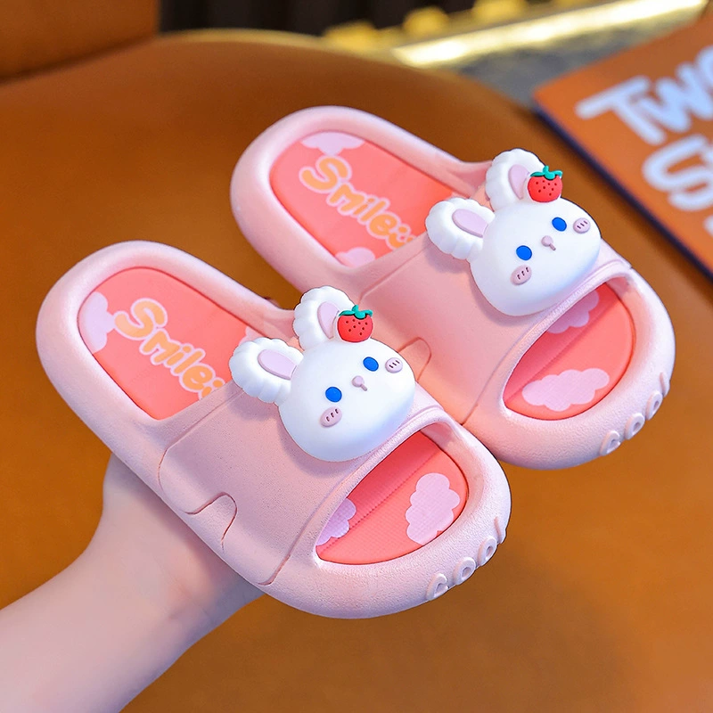 Тапочки детские девочки Летний интерьер нескользящий мультфильм носить милый ребенок дома 6 лет ванной ванной сандалии