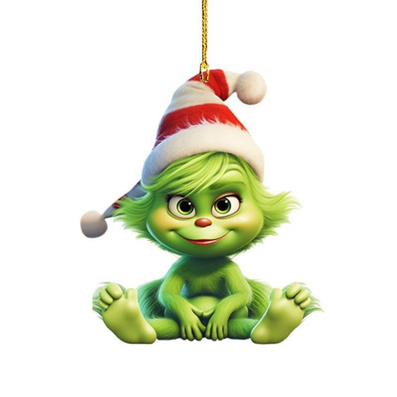 クロスボーダーグリンチベビーペンダントクリスマスホリデーデコレーションクリスマスツリーデコレーションペンダントアクリルフラット小さなペンダント|undefined