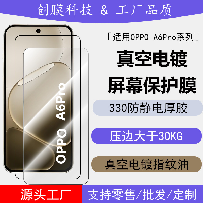 Suitable for Oppo A6Pro Tempered Film Oppo A6 Transparent Silk Screen Anti-Peep High Aluminum Large Arc Glass Protective Film